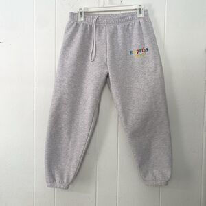 Mayfair‎ Group Small Medium Graphic Sweatpants Jogger Empathy Pull On Grey